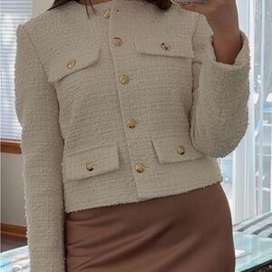 Elegant Cream Tweed Jacket